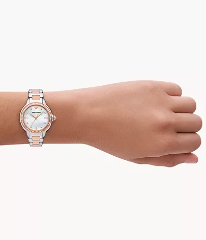 Emporio Armani Three-Hand Two-Tone Stainless Steel Watch