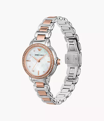 Emporio Armani Three-Hand Two-Tone Stainless Steel Watch