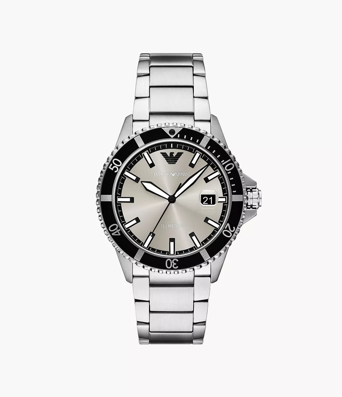 Emporio Armani World Explorer Three-Hand Date Men's Stainless Steel Watch Ar11683