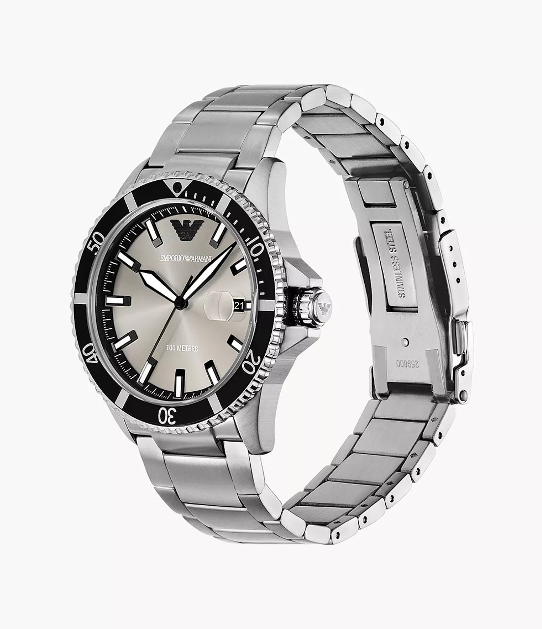 Emporio Armani World Explorer Three-Hand Date Men's Stainless Steel Watch Ar11683