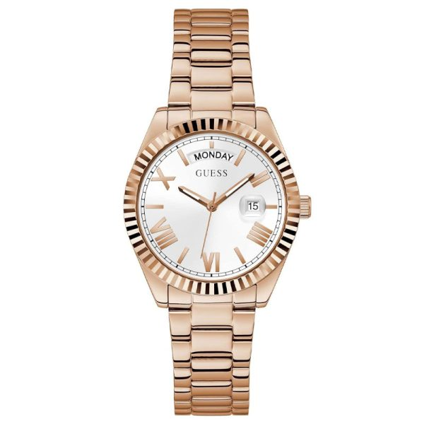 Guess Women’s Quartz Rose Gold Stainless Steel White Dial 36mm Watch GW0308L3