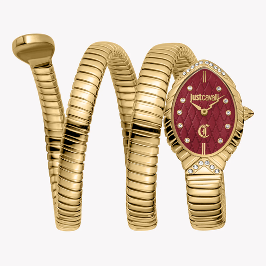 Women's Snake Gold Watch Red Dial