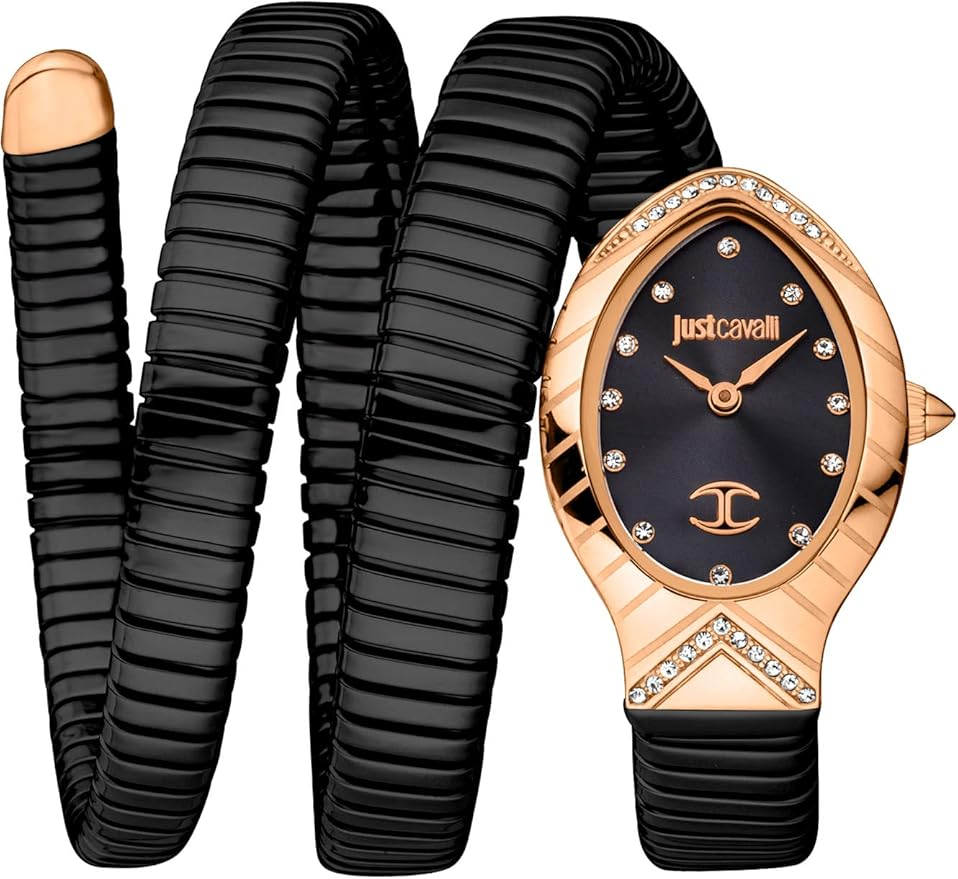 ignature Snake Classic Long Elegant Ladies Quartz Watch Fashion Flexible Bracelet Double Turn Stainless Steel Case