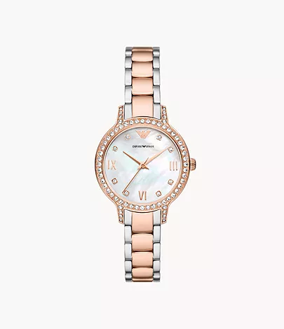 Emporio Armani Three-Hand Two-Tone Stainless Steel Watch