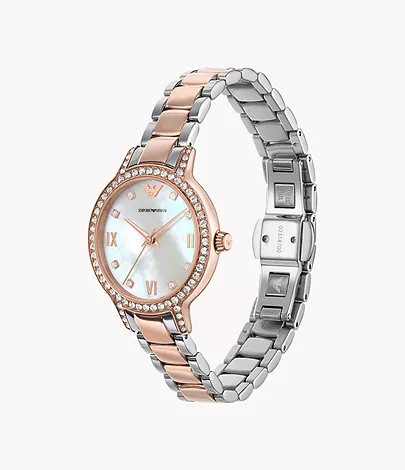 Emporio Armani Three-Hand Two-Tone Stainless Steel Watch