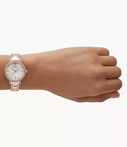Emporio Armani Three-Hand Two-Tone Stainless Steel Watch
