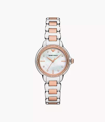 Emporio Armani Three-Hand Two-Tone Stainless Steel Watch