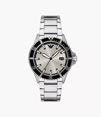 Emporio Armani World Explorer Three-Hand Date Men's Stainless Steel Watch Ar11683