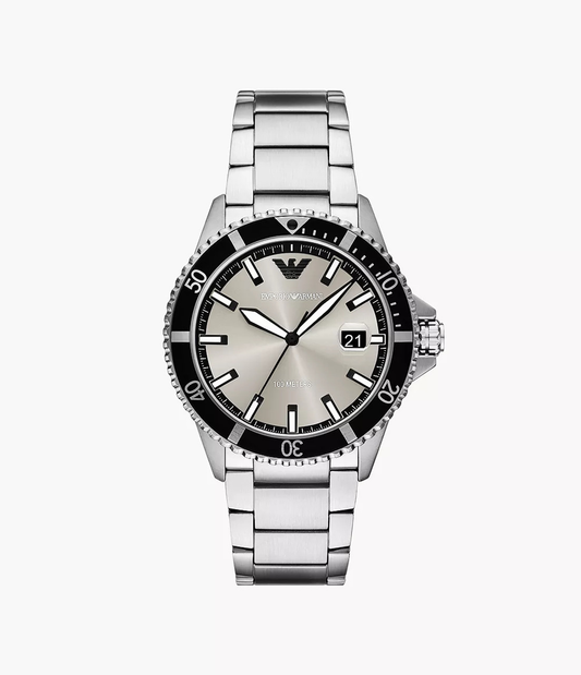 Emporio Armani World Explorer Three-Hand Date Men's Stainless Steel Watch Ar11683