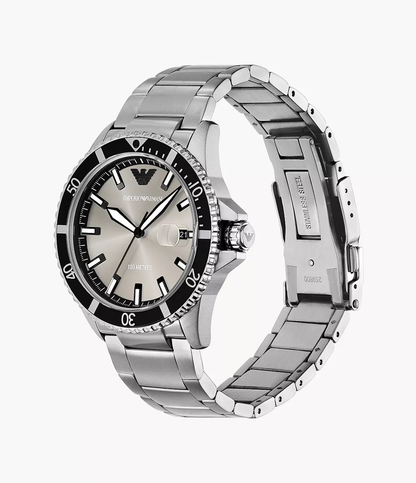 Emporio Armani World Explorer Three-Hand Date Men's Stainless Steel Watch Ar11683